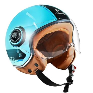 Imagem de Pretoee Capacete De Motocicleta Aberto Com Viseira, Capacetes Retrô Para Ciclomotores Adultos, Homens E Mulheres, Scooter Vintage, Chopper Cruiser, Aprovado Pela Dot