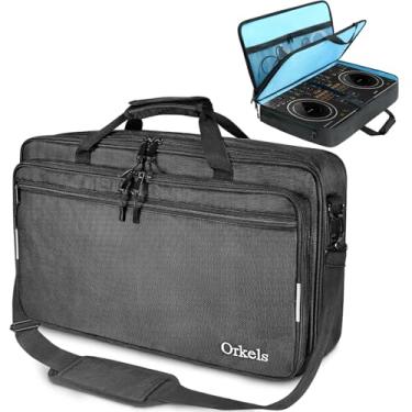 Imagem de ORKELS Bolsa Para Controlador De Dj Compatível Com Controladores Ddj-Rev1/Ddj-Sr2/Omnis-Duo/Mixtrack Platinum Fx, Alça Ombro Protetora Transporte E Viagem (M-60 Cm L X 39 P 11 A)