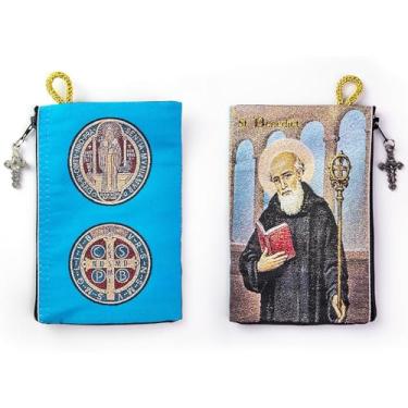 Imagem de TREE OF LIFE REV. 22:14 Bolsa Para Rosário Católico, Porta-Medalha De São Bento, Porta-Joias 10 Cm X 15 Com Cruz - Suporte Rosário, Católico