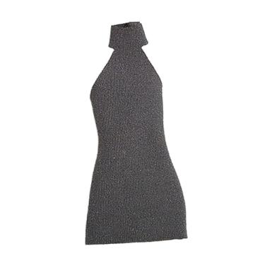 Imagem de Esquirla Vestido feminino 1:12 mini boneca vestido elástico, fantasia, miniatura, cosplay, roupa de boneca feminina para corpo de boneco de ação de 6'', Cinza
