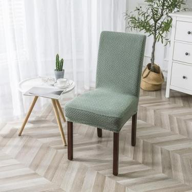 Imagem de Capa para cadeira elástica, tamanho universal, assento doméstico, adequada para casamento, restaurante, escritório, sala de jantar, sala de estar, verde matcha, 2 peças