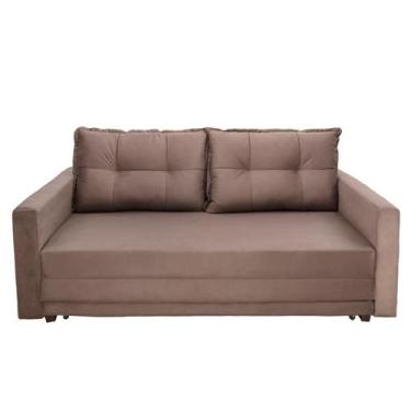 Imagem de Sofá-Cama Casal 3 Lugares Trancoso Suede Liso Tabaco - Montreal