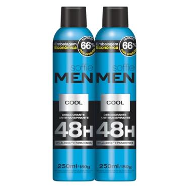 Imagem de Kit com 2 Desodorante Antitranspirante Soffie Men Cool Aerosol, 250ml/150g