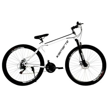 Imagem de Bicicleta Aro 29 Bike 21 Vel Marchas Everest Freio a Disco Quadro Alumínio Leve Resistente Cor Branco/Preto - WCT FITNESS