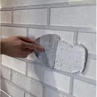 Imagem de Stencil De Parede Revestimento Tijolinho Criativo 60Cmx60Cm - Lujpdeco