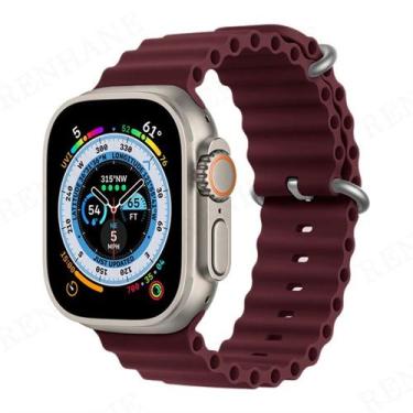 Imagem de Pulseira Vinho  42/44/45/49mm Oceano Silicone Compatível Relógio Serie