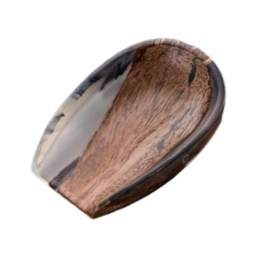 Imagem de ＫＬＫＣＭＳ Copo dosador de grãos de café Cha He, recipiente para chá, colher medidora de resina de madeira, bandeja de pesagem de dose única, bandeja dosadora, Color a