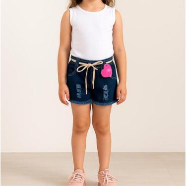 Imagem de Short Jeans Infantil Feminino Bebe Moda Blogueira Confortável Diversos