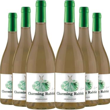 Imagem de Kit 6 Garrafas Vinho Branco Charming Rabbit Chardonnay 750ml