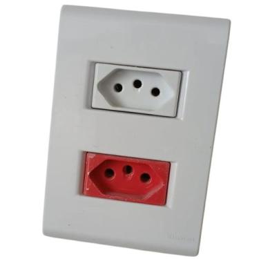 Imagem de Tomada 20A 220v e 10A 110V Liz Tramontina 2P+T placa 4x2 branca