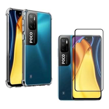 Imagem de Capa Capinha + Película De Vidro 3d Para Poco M3 Pro 5G - Bluepink