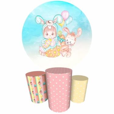 Imagem de Trio Capas Cilindro + Painel Sublimado 1,50m Páscoa (K1PSC010)