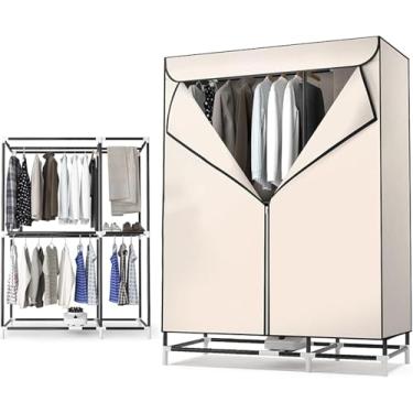Imagem de Secador De Roupas Aquecido 850w Secador De Roupas Elétrico De Grande Capacidade 30kg Aço Inoxidável Aquecido Airer De Roupas Para Apartamento Home Temporizador Automátic, Beige, Standard