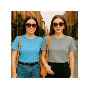 Imagem de KIT 2 T-Shirts com Azul Bebê e Varias Cores 100% Algodão Leve e Modern