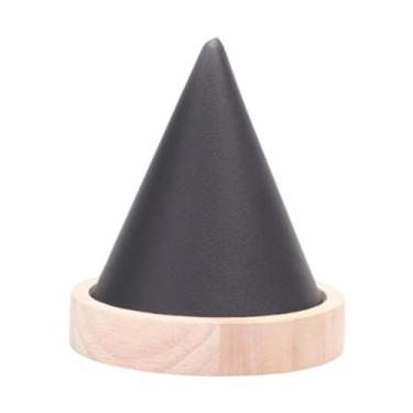 Imagem de Fiocias Suporte para exibição de joias, suporte para anéis, decoração para casa, em formato de cone para noivado, pulseira para brincos, armário de loja, Preto