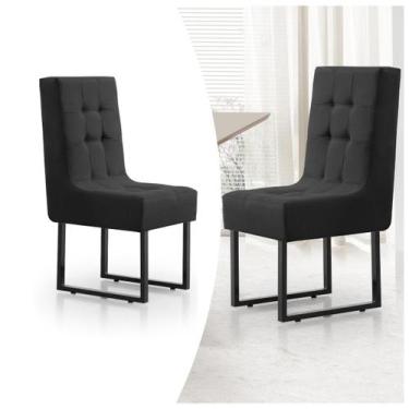 Imagem de Kit 2 Cadeiras Para Mesa De Jantar Estofada Chique Grande Luxo Confort