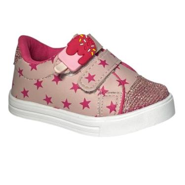 Imagem de Tênis Infantil Feminino Rosa com Estrelas e Glitter 20 ao 34 (Rosa, BR, Criança de 4 a 8 anos, Numérico, 27)