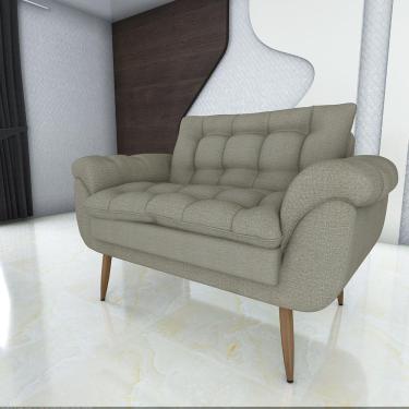 Imagem de Poltrona Decorativa Xangai 2 Lugares Veludo Jaguar Palha - Matrix