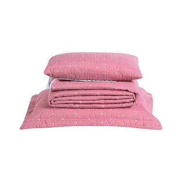 Imagem de Kit Cobre Leito Solteiro 4 Peças Bordado Urbany Hipercal 400 Fios 100% Poliéster - Rosê