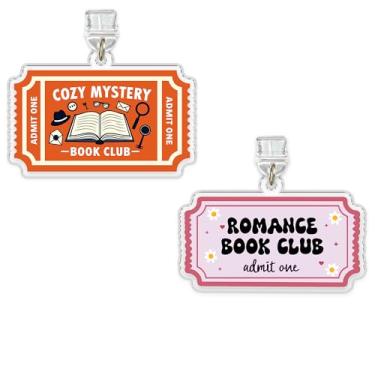 Imagem de Conjunto de 2 peças de pingentes Kindle Clube do Livro, berloque de plugue de poeira 1,5 polegadas Relâmpago/Acessórios de material acrílico tipo C para E-Reader para telefone, Lightning, Acrílico