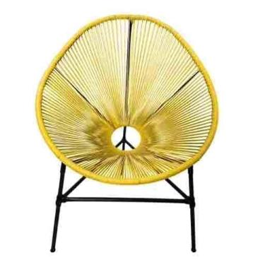 Imagem de Cadeira Acapulco Oval, Fibra Sintética, Estrutura em Aço Carbono, Pés com Borracha, Amarelo