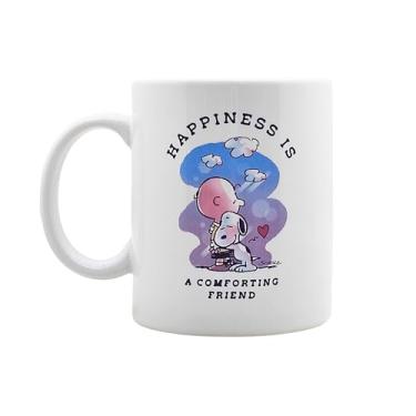 Imagem de Department 56 Caneca de café Peanuts Snoopy and Charlie Brown Comforting a Friend 75th Birthday, 340 g, branca