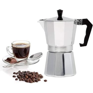 Imagem de Cafeteira Italiana Tradicional em Alumínio 300ml – Para 6 Xícaras de Café Expresso, Alça Resistente, Café Premium em Poucos MinutosPREMIUM