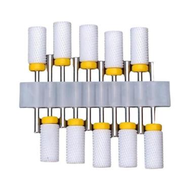 Imagem de Conjunto De Brocas De Cerâmica Para Unhas, 10 Peças Para Máquina Elétr