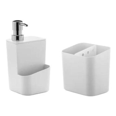 Imagem de Dispenser Porta Detergente Esponja + Escorredor De Talheres