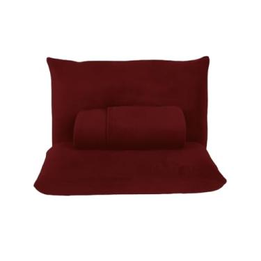 Imagem de Kit Jogo de Lençol de Manta Soft Plush Solteiro/Casal/Queen e King para o inverno(Marsala/Vermelho-Queen 3 Peças)