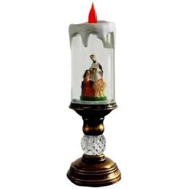 Imagem de Brabola Velas de Natal sem chama, luzes de globo de neve, boneco de neve, velas falsas operadas por bateria para decoração de casa de Natal, mesa de centro de mesa, decorações de casamento e férias