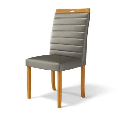 Imagem de Cadeira Sara Madeira Maciça Estofada Para Mesa De Jantar Veludo Chumbo