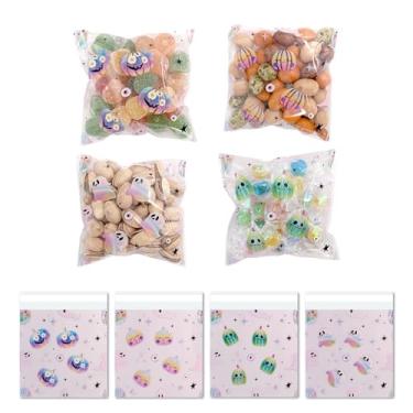 Imagem de koutey 200 sacos pequenos de doces de celofane de Halloween, 8 estilos autoadesivos transparentes para lembrancinhas de festa de Halloween, artesanato caseiro, embalagem de lanche (cor-Halloween-2)