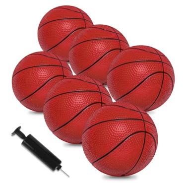 Imagem de Vobab Mini bolas de basquete de 15 cm, pacote com 6 bolas de basquete pequenas para crianças, mini brinquedo de basquete de PVC para cesta de basquete interna, bola de cesta de piscina para crianças e