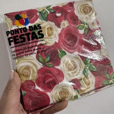 Imagem de Guardanapo de Papel Folha Dupla Mar de Rosas 33x33 cm - Ponto das Fest