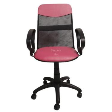 Imagem de Cadeira Diretor Tela Giratória Faixa E Braço Fixo Corano - Sintonia Fl