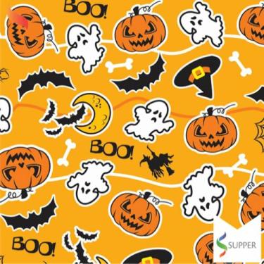 Imagem de Tnt estampado Halloween Abóbora Laranja - Supper