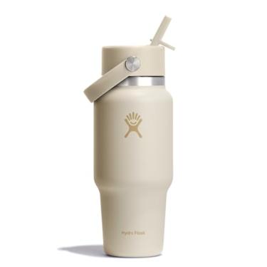 Imagem de Hydro Flask Garrafa de água - aço inoxidável isolado - tampa flexível de boca larga, não derrama, à prova de vazamento em creme de coco de 680 g