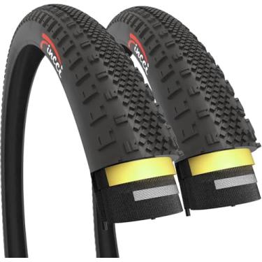 Imagem de Fincci Par de pneus de bicicleta 700x38c 40-622 com proteção antiperfuração de 1 mm para bicicleta elétrica cascalho MTB Mountain Hybrid Bike - Pacote com 2 pneus