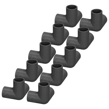 Imagem de EVGATSAUTO Acessórios de Tubo de 10pcs 1 Polegadas de PVC Ajustes de Tubo de 3 Vias Conectores de Cotovelo de PVC para Conexões de Tenda de Estufa de Móveis (Preto)