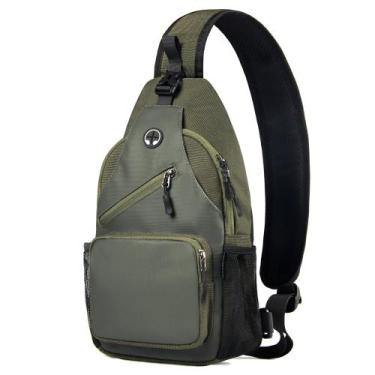 Imagem de Mochila crossbody Sling Javolto para homens e mulheres Army Green