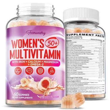 Imagem de Gomas multivitamínicas Tcemundry Women 50+ com ômega 3, CoQ10