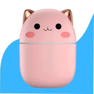 Imagem de Umidificador de Ar Gatinho Mini Difusor de Ambiente 250 Ml Aromas e Óleo Essencial Portátil Ultrassonico Veicular Aromatizador USB LED para Carro Mesa (ROSA)