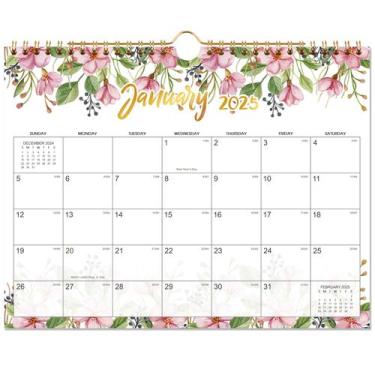 Imagem de Calendário de parede Feteulo 2025 12 meses suspenso 30x21cm