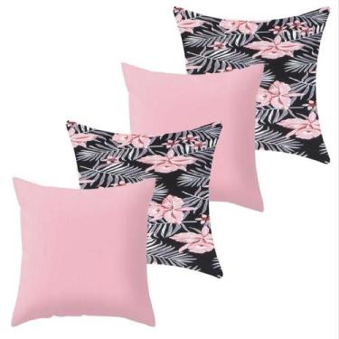 Imagem de Kit 4 Capa de Almofada 40 x 40 Malha com Zíper Lisa e Estampada - Amet
