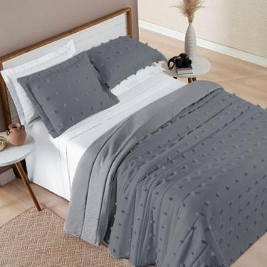 Imagem de Cobre Leito Poppy Queen 03 Peças - Cinza - BIA ENXOVAIS