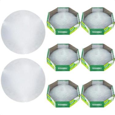 Imagem de Kit 8 Plafon Taschibra Jurerê 25cm Redondo Branco E27 Bivolt