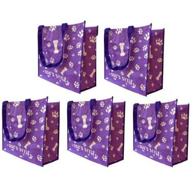 Imagem de Bolsa Ecologica Ecobag Retornavel Kit 5 Uni Reciclavel Compras Mercado