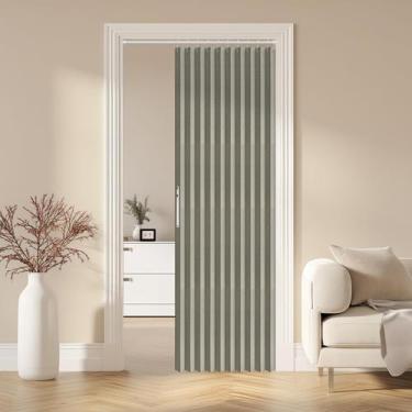 Imagem de Cortina de porta magnética AJAZZ 100% Blackout Grey 107x198cm