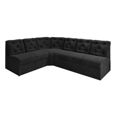 Imagem de Sofá de canto 6 lugares Preto espuma D33 resistente - Sofalar
